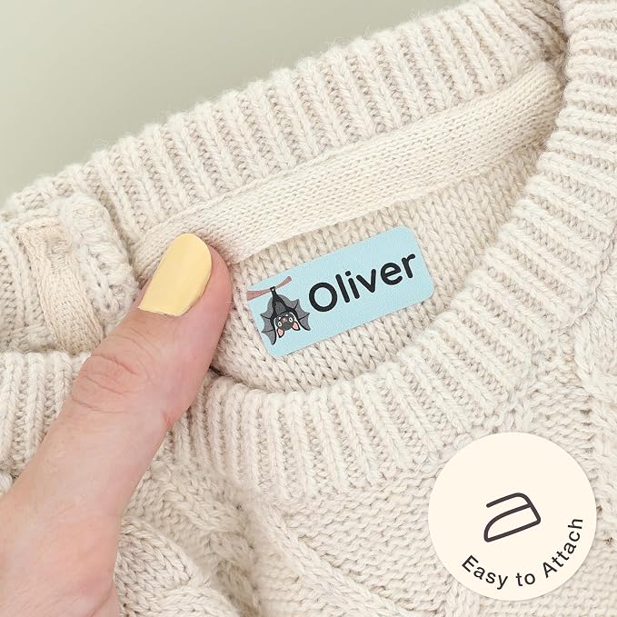 Iron-On Name Labels & Clothing Labels for Nursing Home (120) – Iron On Name Tags & Name Labels for Clothing & Clothes, School & Daycare – Waterproof - Forest Animals