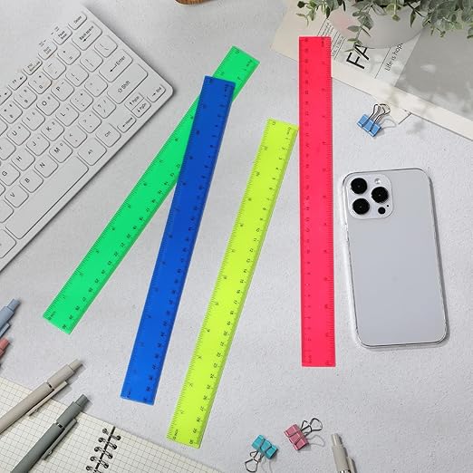 Zonon 30 Pcs Wooden Rulers Bulk 12 Inch Ruler for Classroom, Easy-to-Read with Inches and Metric, First Day of School Gift for Kids, School, Home, Office, Students, Teachers