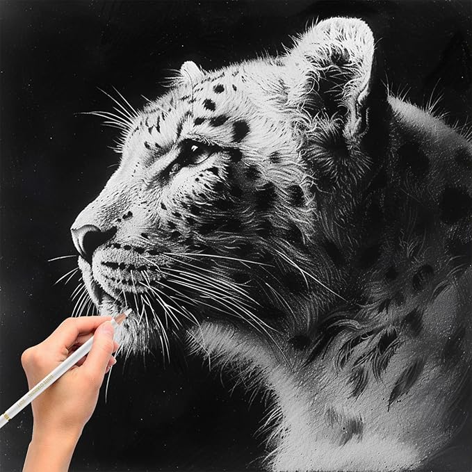 Aenir White Charcoal Pencils, Pack of 12 Charcoal Drawing Pencils, Charcoal Pencils for Artists, Art Supplies for Drawing and Highlighting.