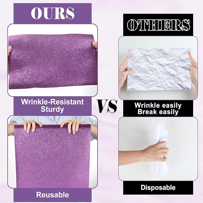 Glitter Purple Bulletin Board Roll Non-Woven Fabric Poster 15.7" x12ft