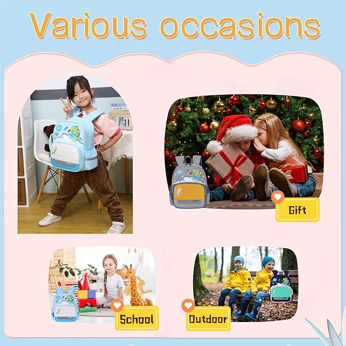 Dinosaur Backpack for Boys Bookbag for Toddler Kids 3-5 Boys School Bags Lightweight Preschool Backpack