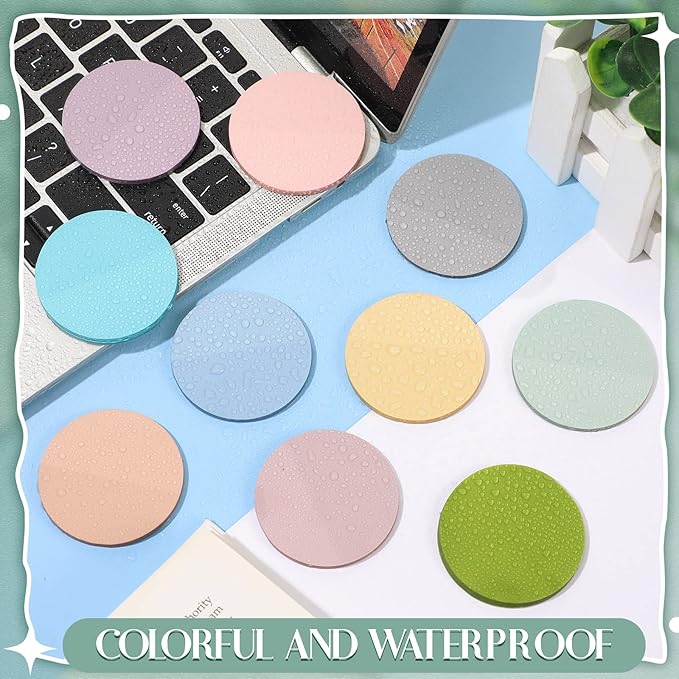 Sabary 500 Sheets Transparent Sticky Notes Round Translucent Sticky Notes Tabs Colorful Page Flags Stickers Clear Book Markers Bible Journaling Office Back to School Supplies(1.75 Inch,Classic)