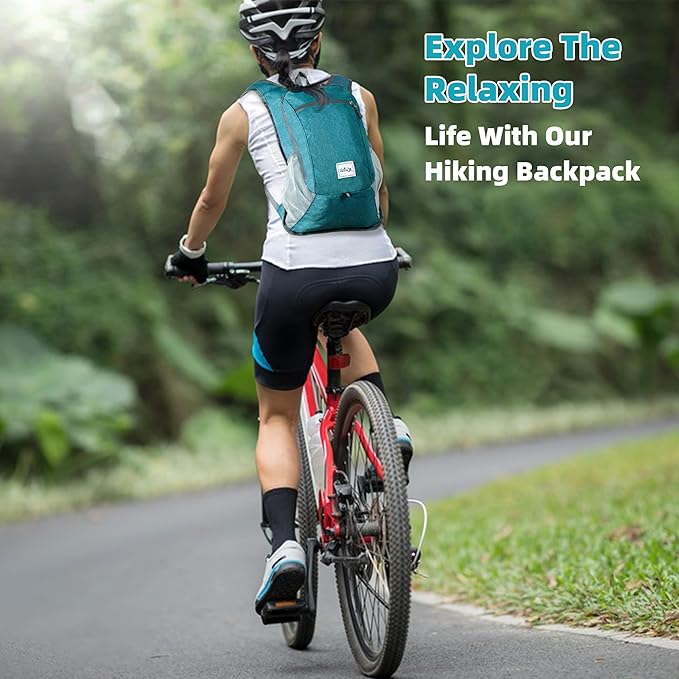 Xgunion Hiking Backpack 10L Lightweight Foldable (Teal Blue) | Small Travel Daypack, Packable Camping Backpack for Women Men