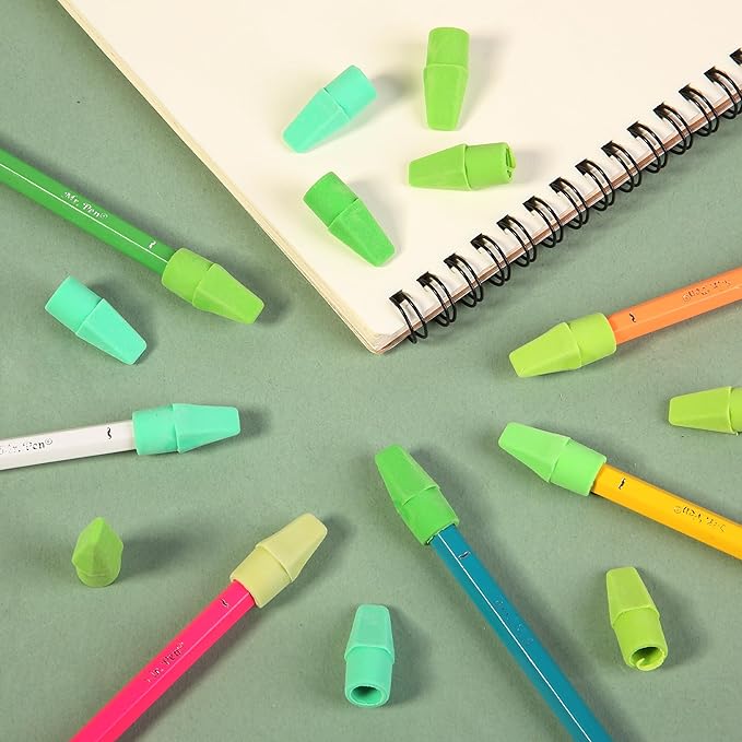 Mr. Pen- Pencil Erasers Toppers, 120 Pack, Colorful, Latex Free, No Smudge, Mr Pen Erasers for Pencils