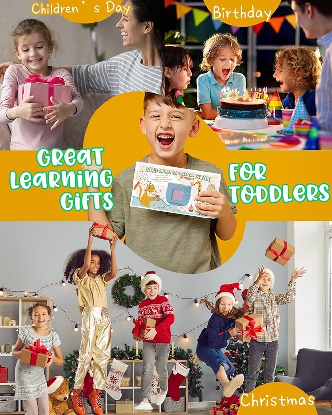 224 Words English Talking Flash Cards with Music, Montessori Educational Learning Kid Toddler Toys, Pocket Speech Therapy and Autism Easter Birthday Sensory Toys for Girls Boys