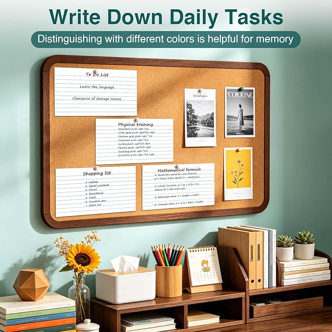 Index Cards 5x8, 100 Sheets, Ruled White Flash Cards for Effective Studying and Note-Taking, Premium Note Cards, Essential School Supplies for College & Office, Home Organization & Study Supplies