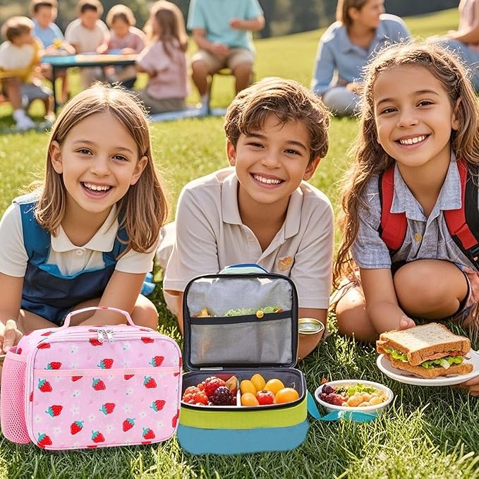 RHCPFOVR Kids Lunch Box for Girls Teens Insulated Lunch Bag Reusable Lunch Tote Kit for School Travel