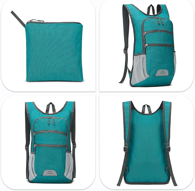 20L Lightweight Hiking Daypack, Foldable Travel Packable Backpack for Men Women for Cycling Camping Outdoor (Green)