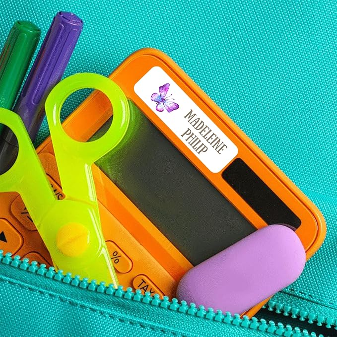 Custom Waterproof Dishwasher Safe Kid Name Labels for Daycare(128 Pack), Camp, School Supply, Baby Bottles, Lunch Boxes and Cups, Travel. Cute Personalized Design Name Stickers (Pattern 6)