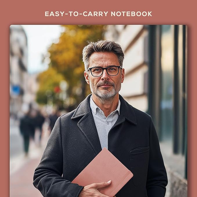 BEECHMORE BOOKS A5 Dotted Journal – 160gsm Thick Paper No-Bleed Bullet Notebook – Hardcover Dot Grid Logbook with Presentation Gift Box – Vegan Leather Sketchbook for Artists & Professionals