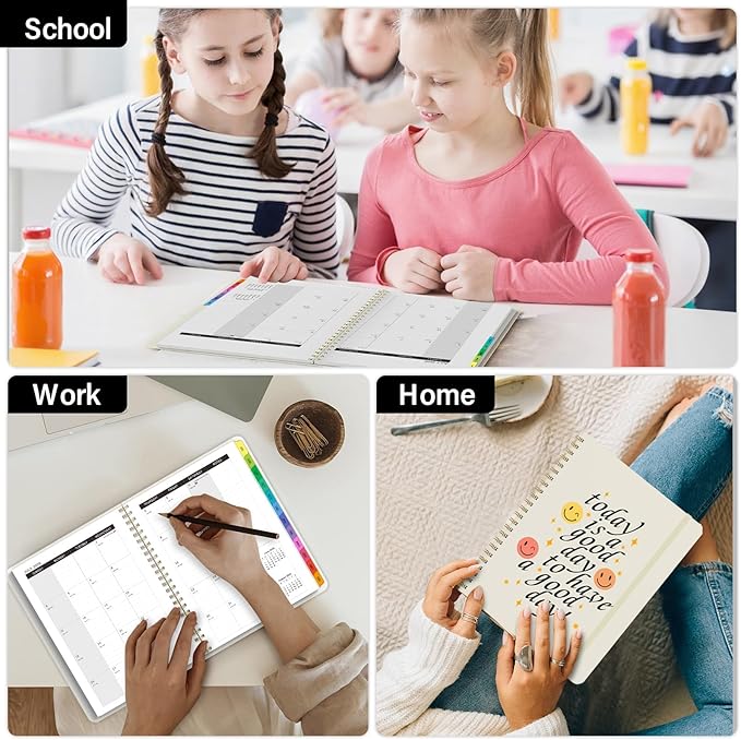 Academic Planner 2026–2027, Weekly & Monthly Calendar Planner, July 2026 – July 2027, Hardcover A5 (6.3" x 8.5") Agenda with Tabs, School Planner for Students & Teachers, Smiley Face
