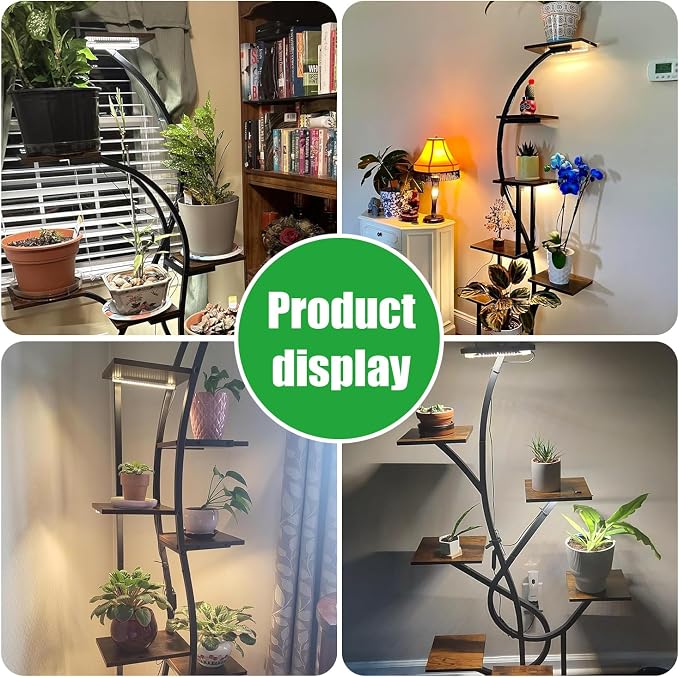 10.2'' 3 Head Grow Light Strips, LED Grow Lamps for Indoor Plants, Full Spectrum 3000K, Plant Light with 3/9/12H Timer, 10 Dimmable Levels for Seedling Succulent, Match for Plant Shelf (Pack of 2)