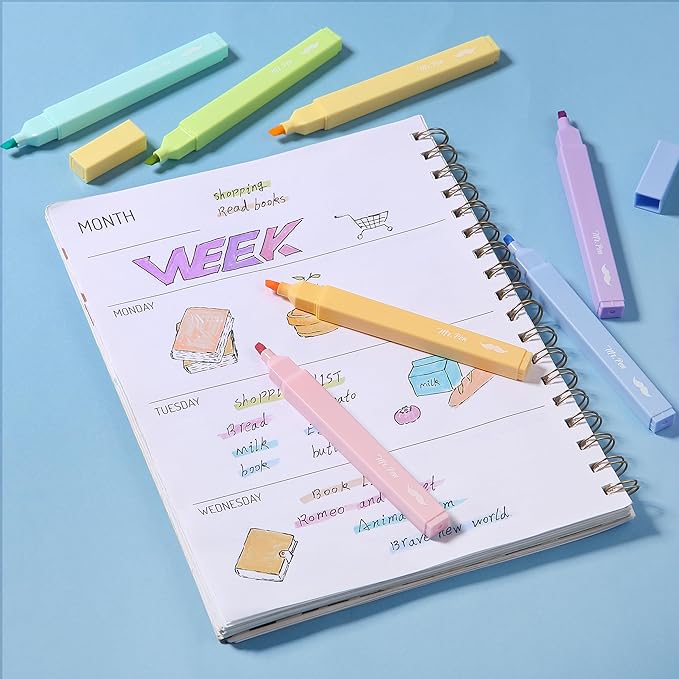 Mr. Pen- Aesthetic Highlighters No Bleed, 8 Pack, Pastel Candy Colors, Chisel Tip, Cute Highlighters Assorted Colors for Journaling, Highlighting, Underlining, Fast Dry, Back to School Supplies
