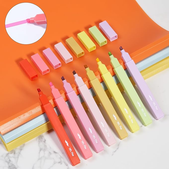 Mr. Pen- Aesthetic Highlighters No Bleed, 8 Pack, Summer Morning, Chisel Tip, Cute Highlighters Assorted Colors for Journaling, Highlighting, Underlining, Fast Dry, Back to School Supplies