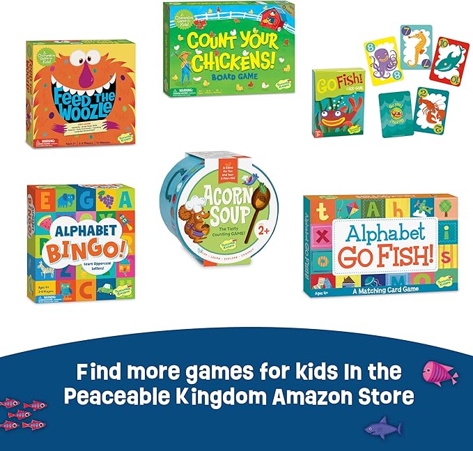 Peaceable Kingdom Fish Stix Award-Winning Strategy Board Game for Kids Ages 6+ Color & Pattern Matching Family Game Night Cooperative Game 2-4 Players Educational Gift for Boys & Girls