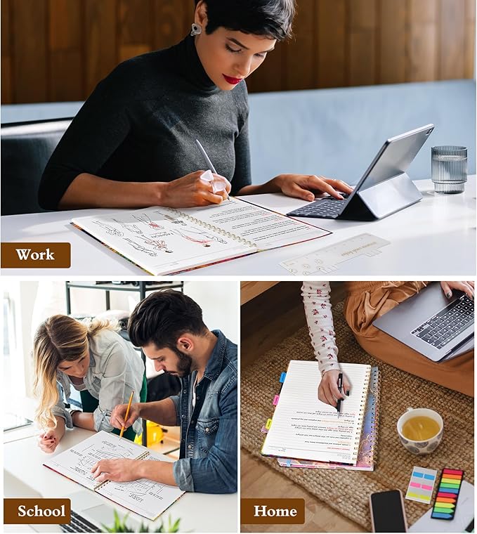 Spiral Notebook Journal 8.5” x 11”, A4 Large Notebooks for Women Men, College Ruled Lined Journal, 100 GSM Paper, Hardcover Spiral Bound Journals for Work School Note Taking Business, Autumn Woods