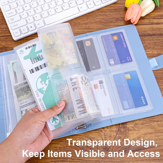 12PCS A5 Binder Pockets, 6-Hole Budget Envelopes for Planner