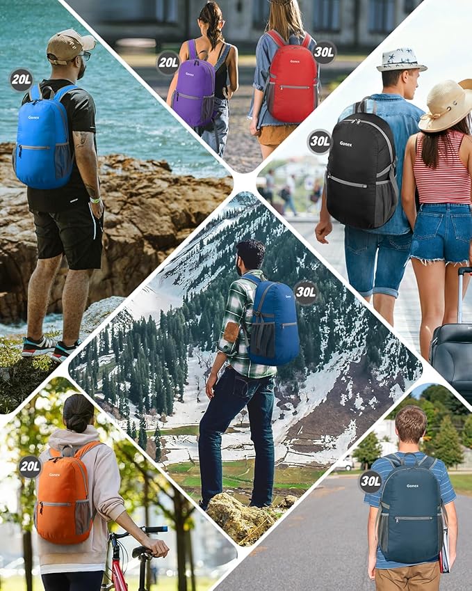 Gonex Ultra Lightweight Packable Backpack Daypack Handy Foldable Camping Outdoor Travel Cycling Backpacking