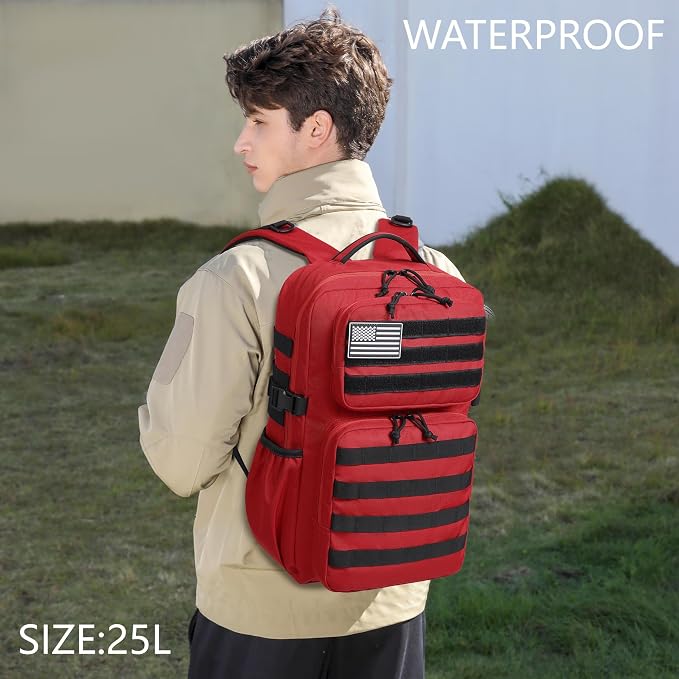 Wotony Military Tactical Backpack for Men Waterproof Daypack 3 Day Assault Pack Molle Bag with Water Bottle Holder