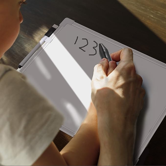 Small Dry Erase Whiteboard 8.5" x 11", Double Sided Aluminum Frame Magnetic White Board, Handheld Whiteboard with Marker and Magnets, Mini White Board for School, Home, Office