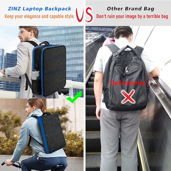ZINZ Slim & Expandable Laptop Backpack 15 15.6 16 Inch Case, Water Resistant Travel Backpack Compatible with MacBook Pro/Neo 16" 15", Dell XPS 15 16 and Most 15" 15.6" 16" Notebooks,B01BL01