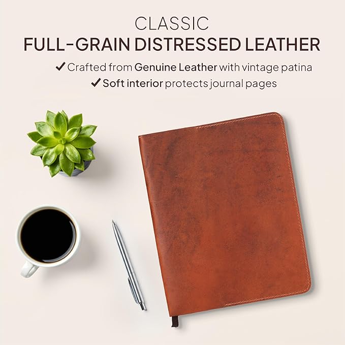 A5 Leather Journal 5.75x8.25 inches Refillable Journal Cover for Large Moleskine, Leather Handmade Notebook A5 Cover Large Leather Journal for Professionals