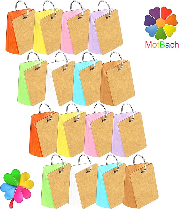 400 Pcs Flash Cards 2x3 Inch Index Cards with Ring Lined Note Card Bood Flashcards, Mini Flash Cards 2x3 Colorful Card Pad Index Note Bood 2x3 Notecards for Studying School Supply College