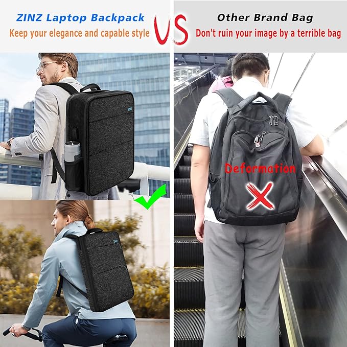 ZINZ Slim & Expandable Laptop Backpack 15 15.6 16 Inch Case, Water Resistant Travel Backpack Compatible with MacBook Pro/Neo 16" 15", Dell XPS 15 16 and Most 15" 15.6" 16" Notebooks,B04K01
