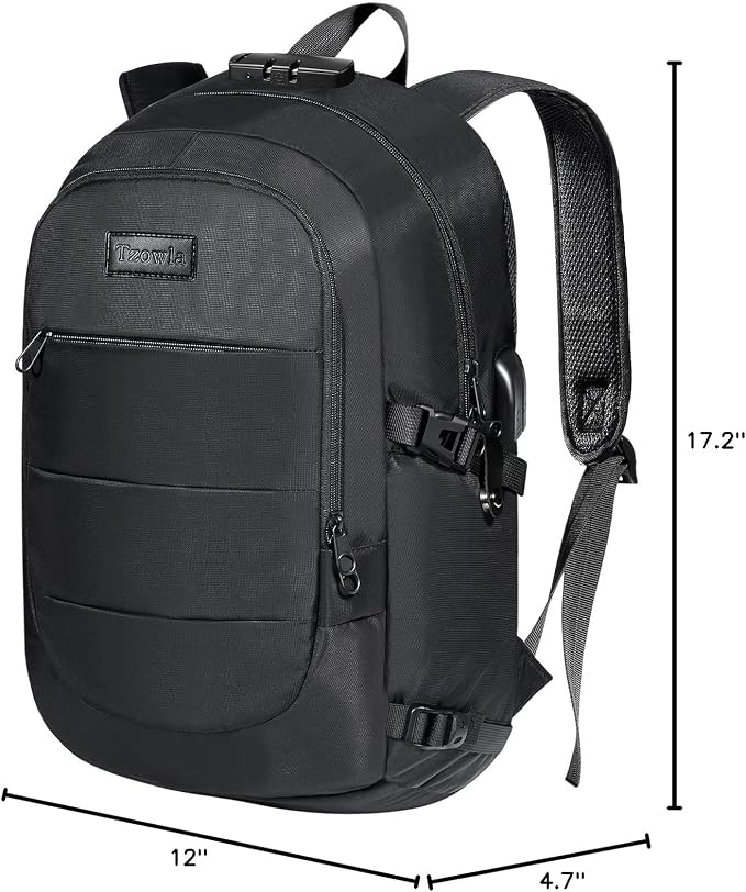 Tzowla 35 Liter Anti Theft Backpack with Giant Tumbler Holder Pocket and Lock,15.6 Inch Laptop Backpack