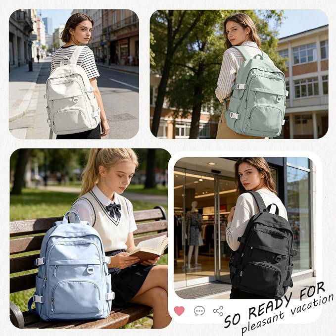 Lightweight College Backpack for Women Men Cute School Bag for Teens Girls Boys High School Backpack for Students Waterproof Casual Daypack Backpack(Dark Blue)