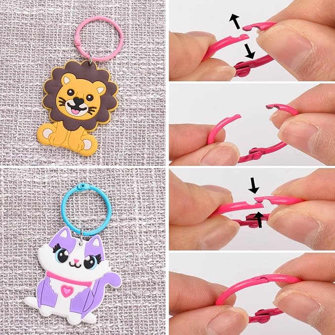 120 pcs Loose Leaf Binder Rings, Flash Card Ring Colorful Metal Book Ring Rainbow Heavy Duty Notebook Rings, Keychain 1 Inch 10 Colors