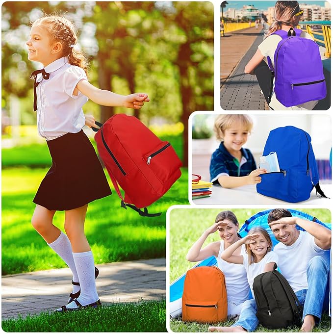 Silkfly Multicolor 24 Pack 17'' Backpacks Bulk with 24 Stationery Supply Sets, Bookbags and Writing Accessories Kit for Donation
