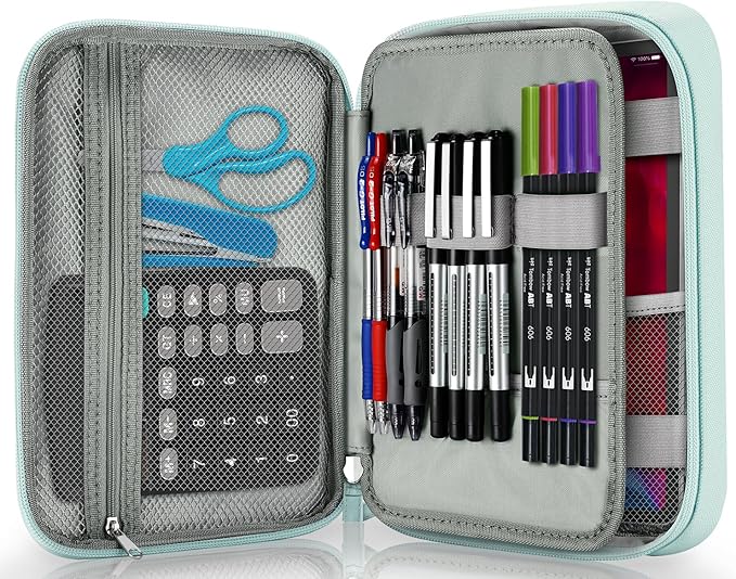 Zannaki Big Capacity Storage Pouch Marker Pen Pencil Case Simple Stationery Bag Box Art Tool & Sketch Storage Boxes for Bullet Journal Middle High School Office College Student Girl Women Adult Teen