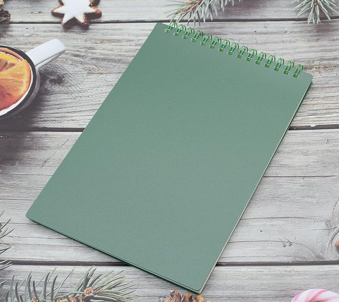 Yansanido Top Bound Spiral Notebook, 3 Pcs 3 Color A5 Size Thick Plastic Hardcover Grid Paper 80 Sheets (160 Pages) Journal for School and Office Supplies (Dark Color)