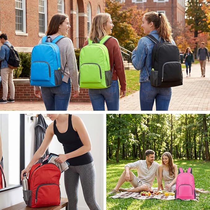clothmile 36 Pcs Back to School Backpacks in Bulk Classic Colorful Foldable Backpacks 420d Fabric Multi-Use Book Bags for Outdoor Travel Student School Supply 8 Colors
