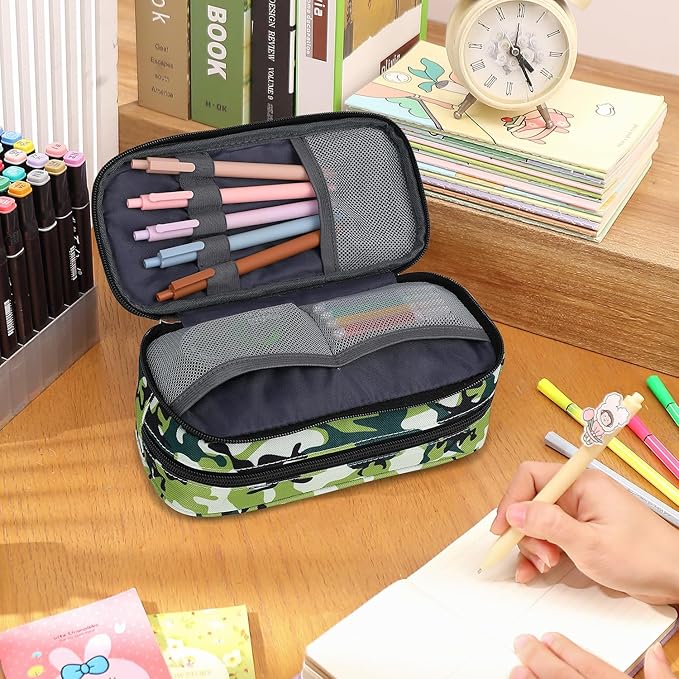 Mountain guest Pencil Cases for kids, Large Capacity Pencil Pouch, Office College School Marker Organizer Case pen for Men Women Adult Teens