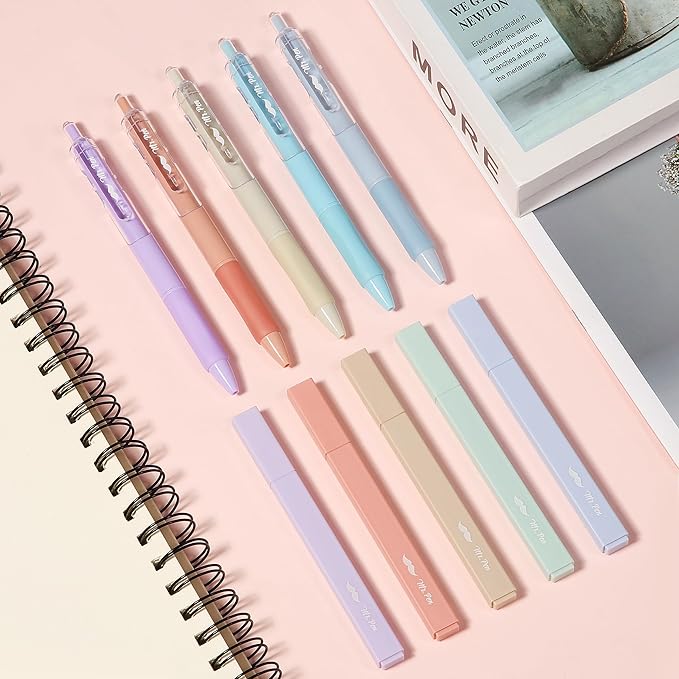 Mr. Pen- Aesthetic Highlighters and Gel Pens, 10 Pack, Pastel Colors Bible Highlighters No Bleed, Black Ink Gel Pens, Fast Dry and No Smear for Bible Journaling, Planner, School Supplies