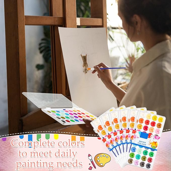 Nuanchu Gifts Bulk Watercolor Paint Washable Watercolor Paint Kits Palette and Brushes Portable Water Color Supplies for Adults, Beginners Artists Graduation Gift(12 Pack,36 Colors)