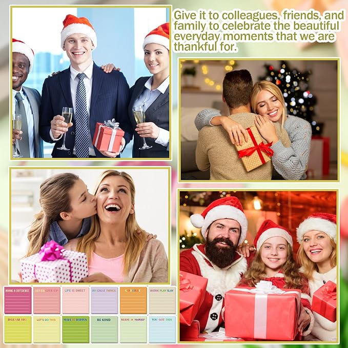 Yinder 24 Pcs Inspirational Sticky Notes Cute Motivational Sticky Notes Pad End of Year Employee Appreciation Gifts Bulk for Teacher Nurse Coworkers Office Supplies 3 x 3'' (Inspirational,Macaroon)
