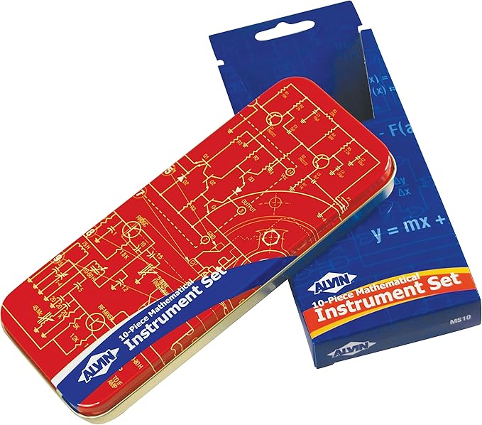 Alvin, MS10, Mathematical Instrument Kit - 10-Piece Set