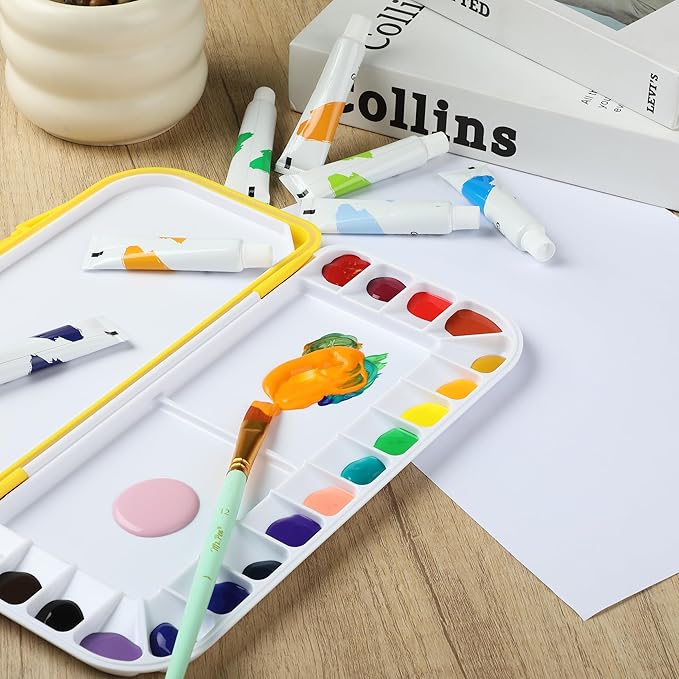 Mr. Pen- Airtight Watercolor Palette with Lid, 18 Wells & 2 Mixing Areas, Lightweight Sealing Paint Palette for Travel, Painting, Watercolor Mixing, Art Class and Studio Use