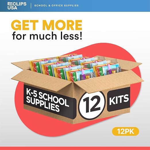 Middle School Supplies Kit 38 Piece School Supplies Kit Back to School Supplies Bundle School Supply Box for Kids Teens High School College Bulk Classroom Supplies with Notebooks Folders (1 Pack)