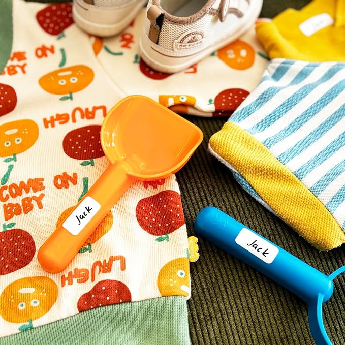 No-Iron Fabric Labels, Kids Clothing Labels Self-Stick Write-On, Name Labels for Daycare, Camp, School, Toys, Organizing, Washer & Dryer Safe, Pack of 96, 2 Sizes