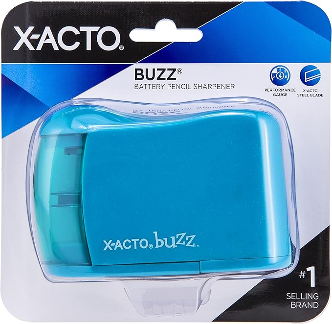 X-ACTO Buzz Battery Pencil Sharpener, Assorted Colors,Back to School, Teacher, Classroom Supplies (Pack of 12)