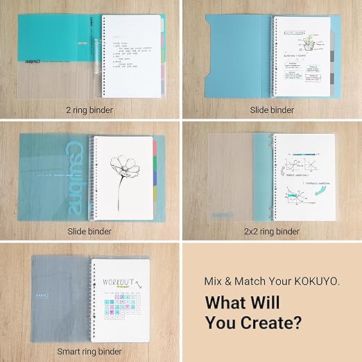 Kokuyo Campus Loose Leaf Paper, A5 Filler Paper with 5x5 Graph, 60 Sheets 75 GSM Sarasara Smooth Writing, 20 Holes, 8-1/4"x6” Binder Notebook Bleed Resistant Paper. Japan Import (NO-807S-5N)