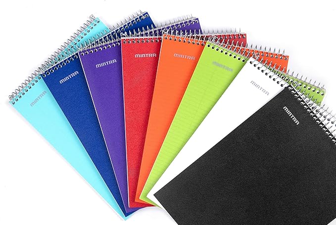Mintra Office TOP BOUND Durable Spiral Notebooks (Orange, College Ruled 3pk)