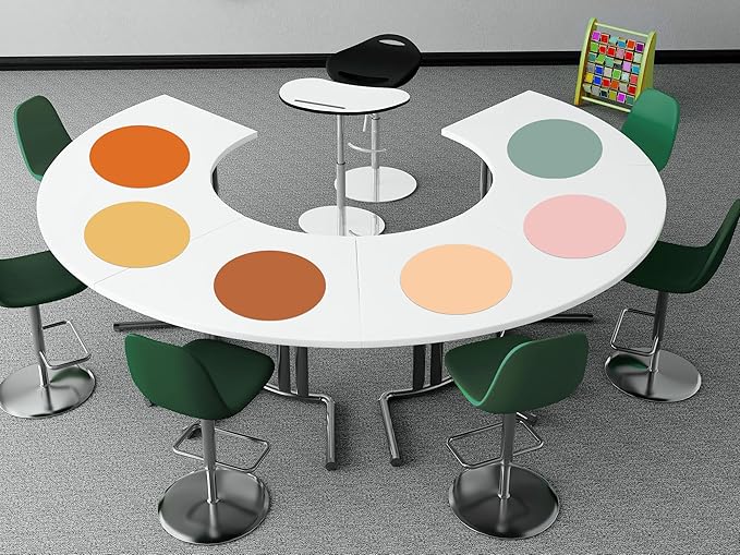 Lincia 12 Pcs 12 '' Dry Erase Dots for Classroom Table Classroom Decor Boho Colorful Stickers for Whiteboard Wall Decor Removable Dry Erase Circles for School Teacher Supplies(Boho Color)
