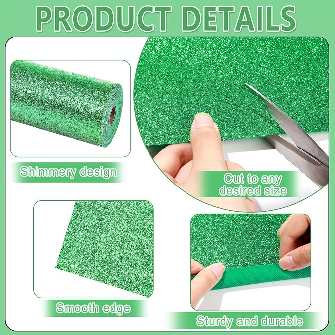 Glitter Green Bulletin Board Roll Non-Woven Fabric Poster 15.7" x 20 Ft