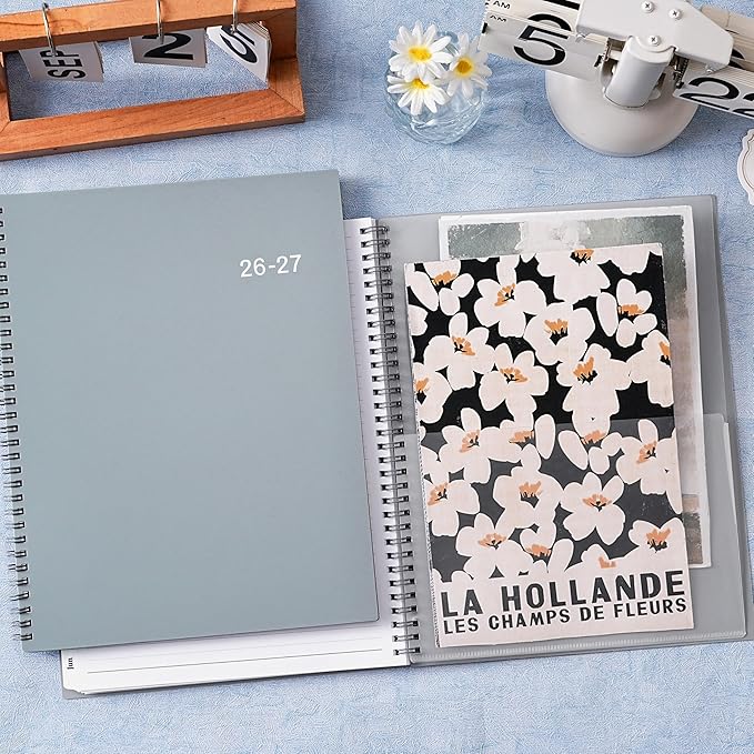 2026-2027 Planner - 2026-2027 Planner Weekly and Monthly from July 2026 to June 2027, Academic Planner with Spiral Bound, Inner Pocket, 8.5'' x 11'', Grey