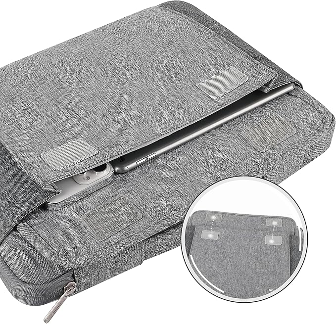DOMISO 17-17.3 Inch Laptop Sleeve Case,Water-resistant Laptop Protective Carry Case with Retractable Handle for Dell, HP, Lenovo, Asus, Acer, Alienware,Gray